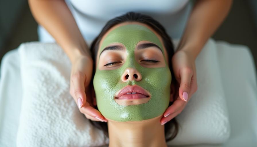 Professional organic facial treatment